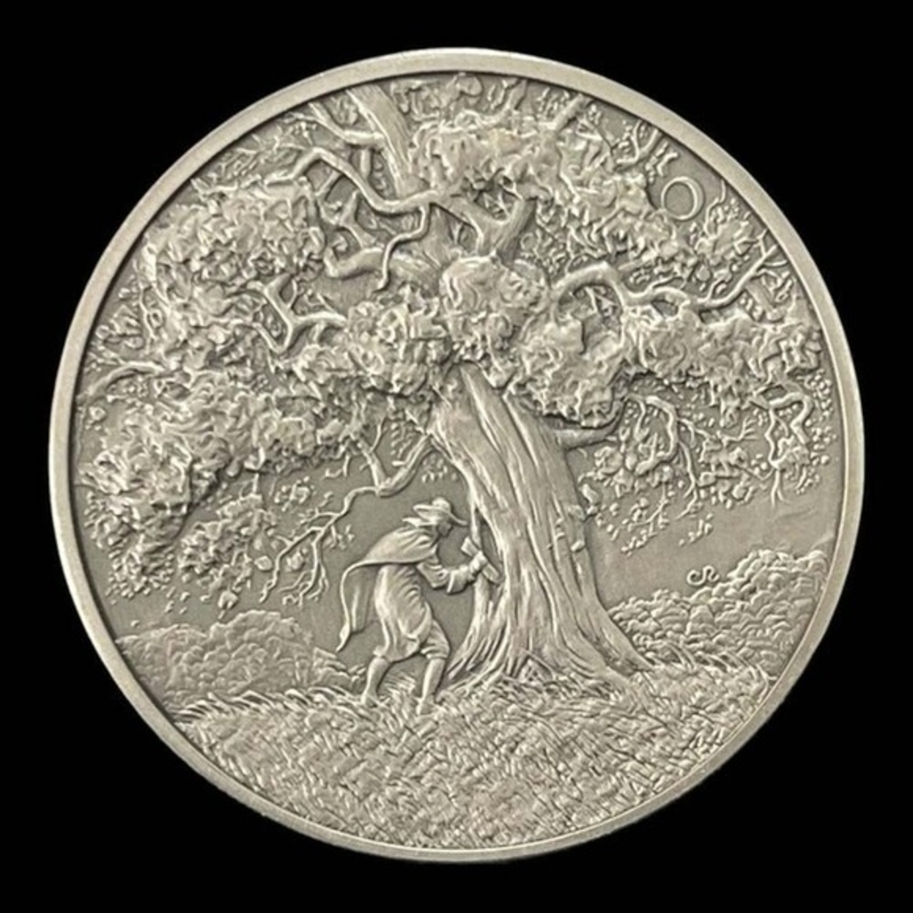 Franklin Mint History of Colonial America Pewter Medal Hiding Royal Charter VG